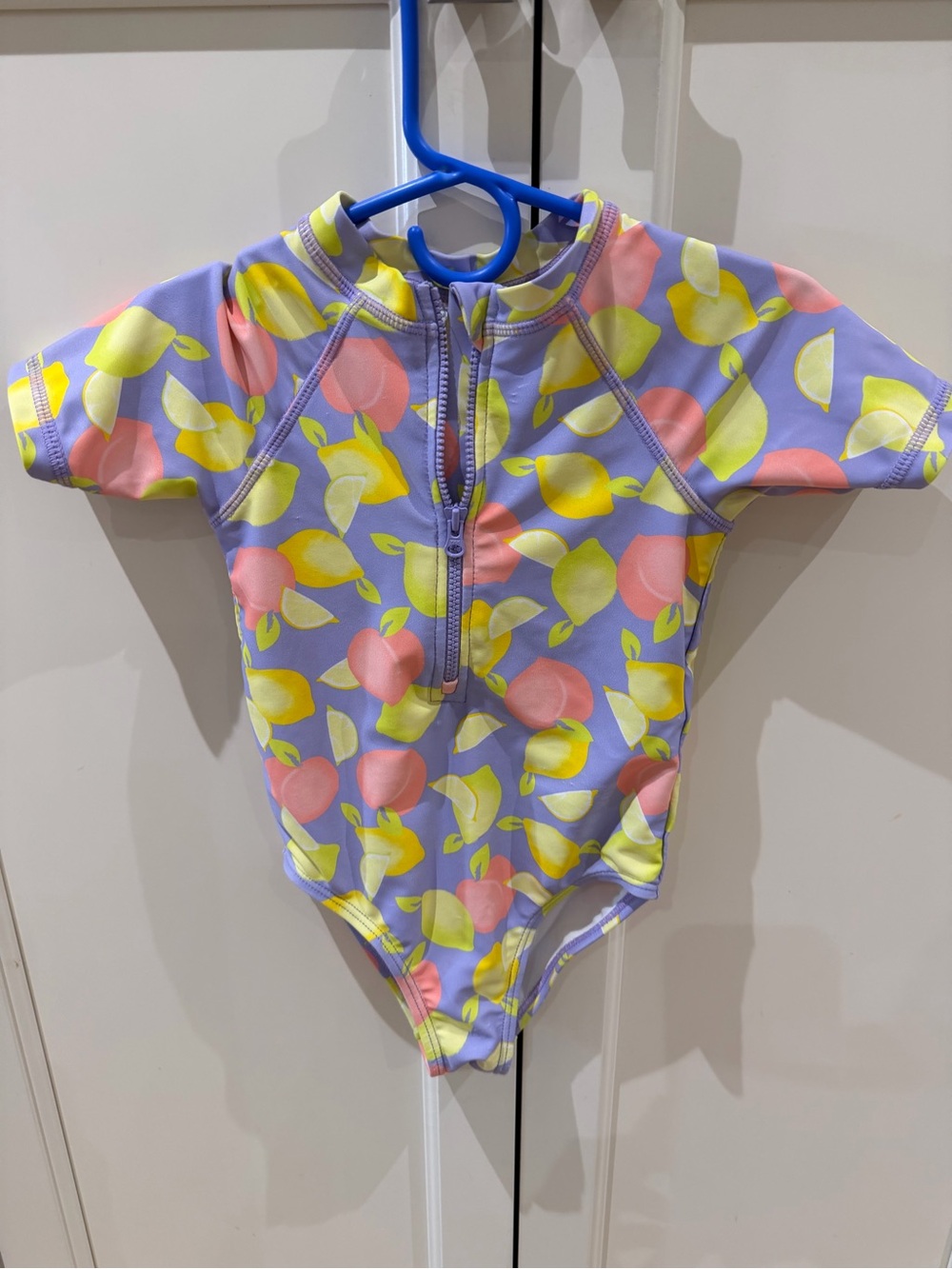 Joe fresh 3t Kids Purple Lemon & Peach Zipper One-Piece Swimsuit